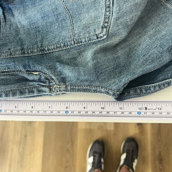 Pilcro Washed Blue High-Rise Denim Shorts - Picture 10 of 11